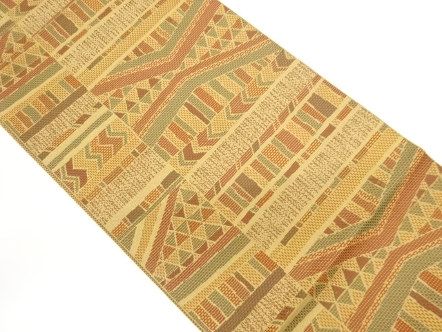 JAPANESE NAGOYA OBI / CHIKUZEN HAKATA / WOVEN GEOMETRIC